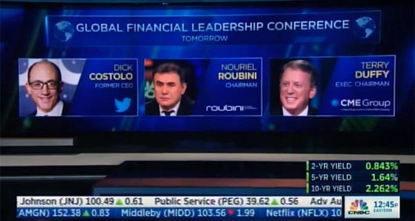 Dick Costolo, Nouriel Roubini, Terry Duffy - CNBC Teases GFLC Coverage